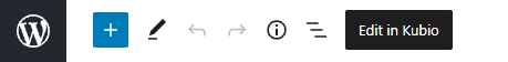Edit in Kubio button inside Gutenberg editor