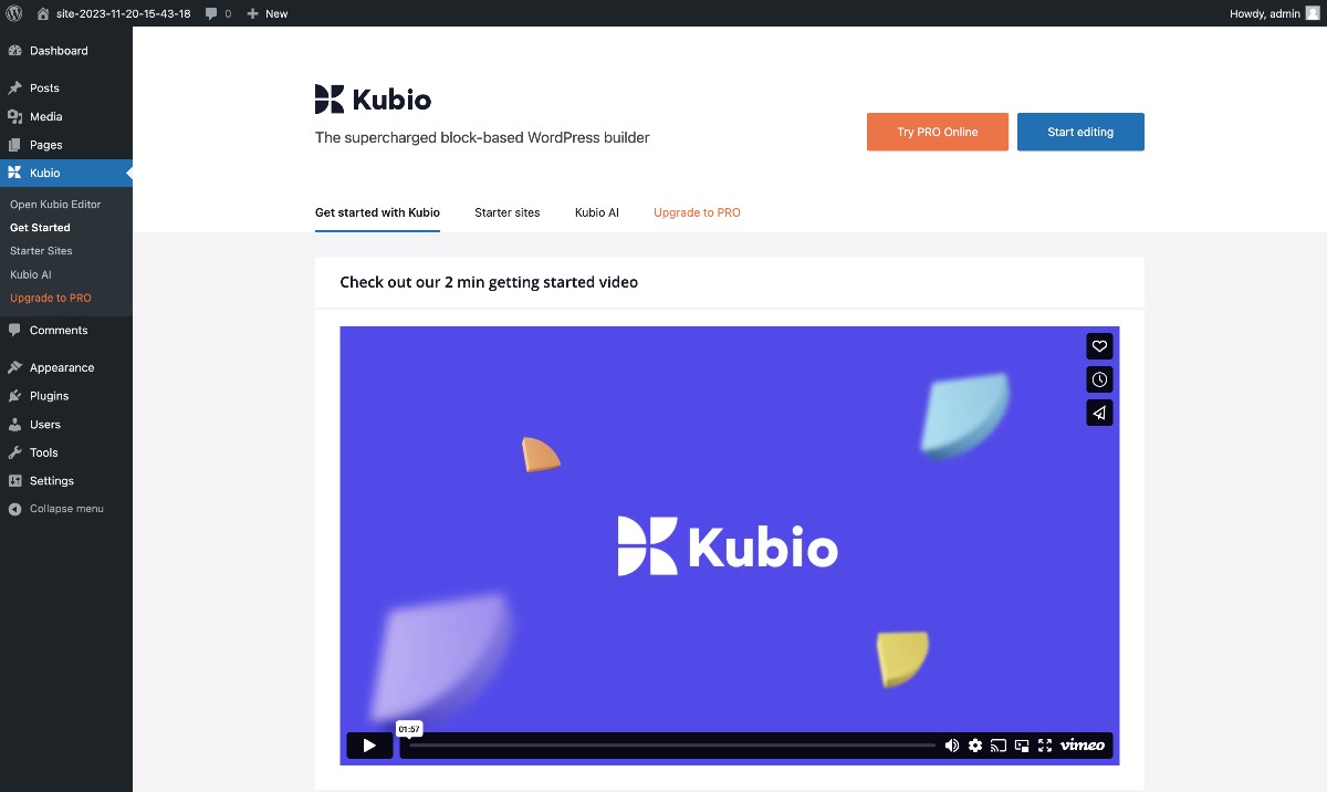 Get started with Kubio