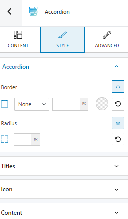 Accordion block styling