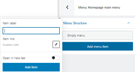 Adding menu items