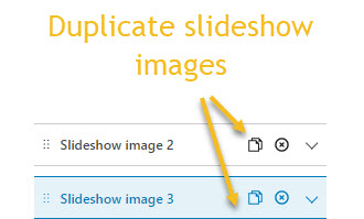 Duplicate slideshow images