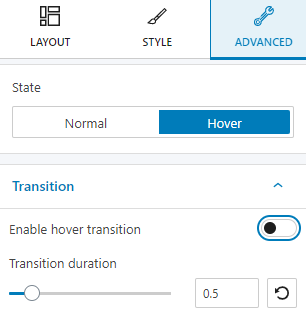 Enable transition on hover