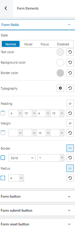 Global form elements