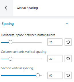 Global spacing