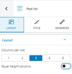 Layout options