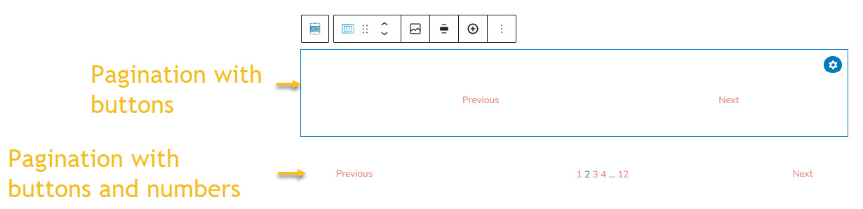 Pagination options