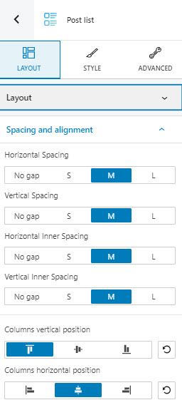 Spacing and alignment
