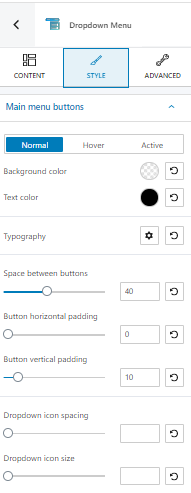 Style main menu buttons in the dropmenu block