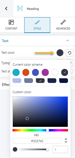 Text color changes