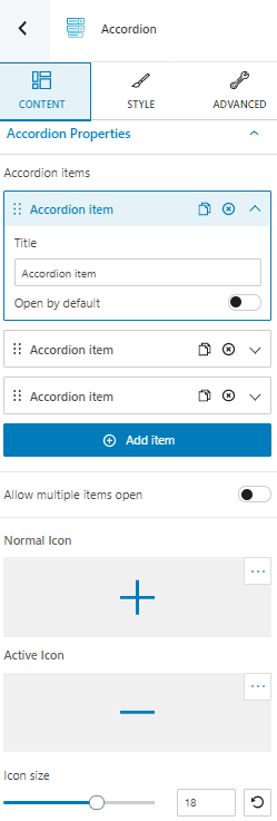 accordion block - content edits