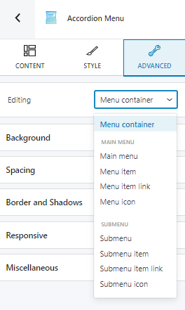 accordion menu block advanced edits