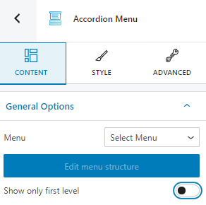 accordion menu