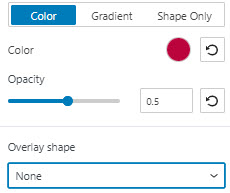 color overlay settings