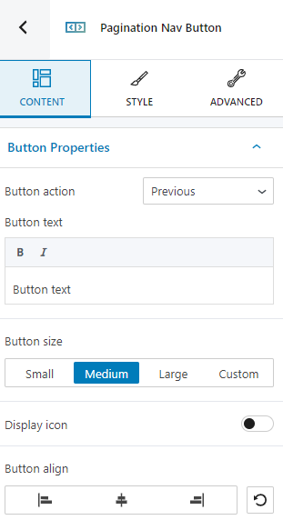 pagination nav button content