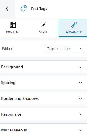 post tags advanced edits