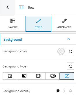 row styling options