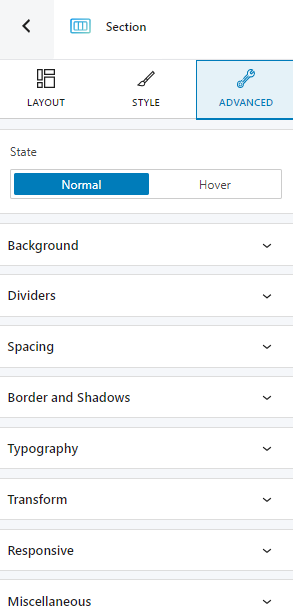 section advanced edits