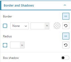 border and shadows for column and section