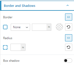 section border and shadows