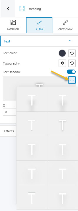 types of shadows