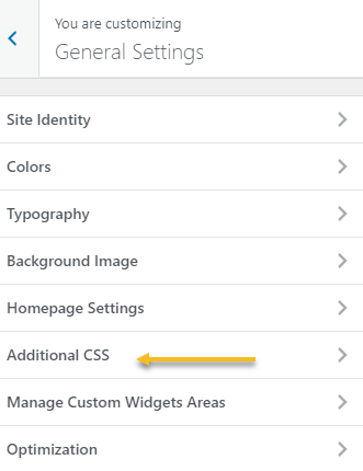 Additional CSS in the WordPress Customizer