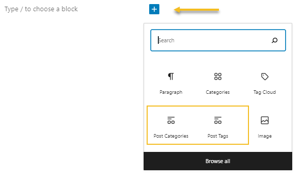 Choose a Gutenberg block for tags and categories WordPress tags vs Categories