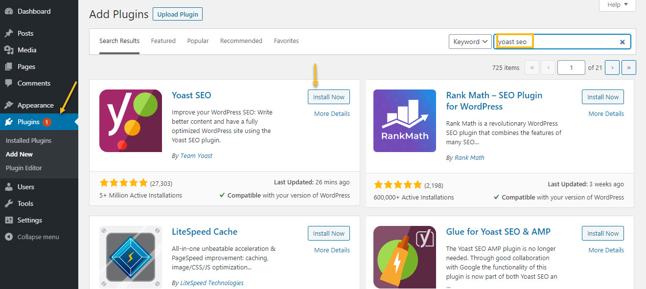 Install Yoast SEO WordPress Tags