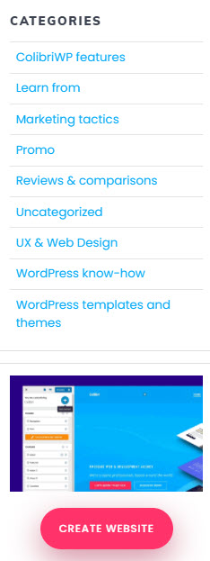 WordPress categories in sidebar