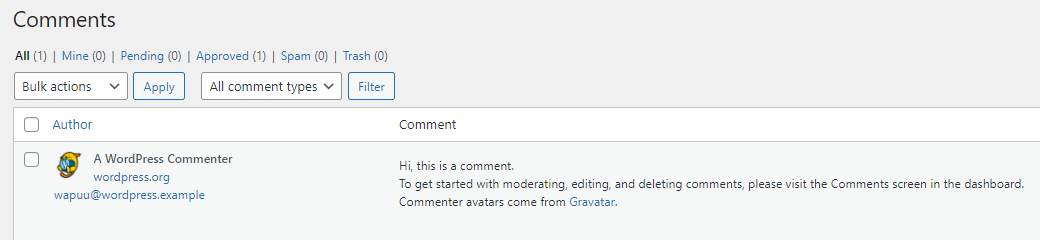 WordPress comments