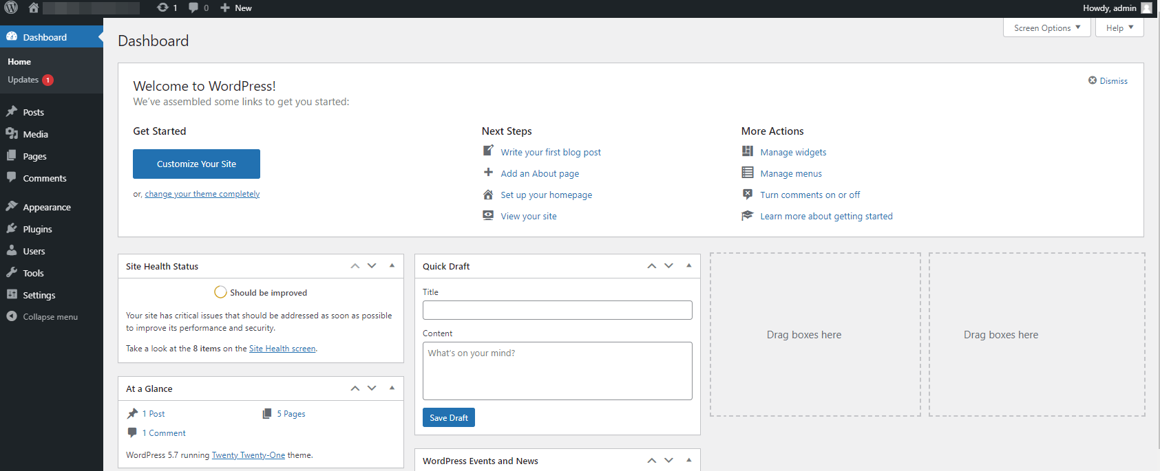 The WordPress Dashboard