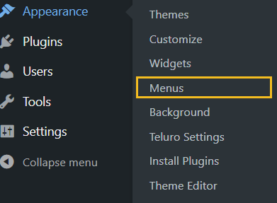 create WordPress menu