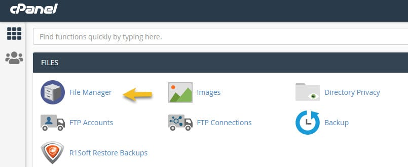 File Manager inside cPanel