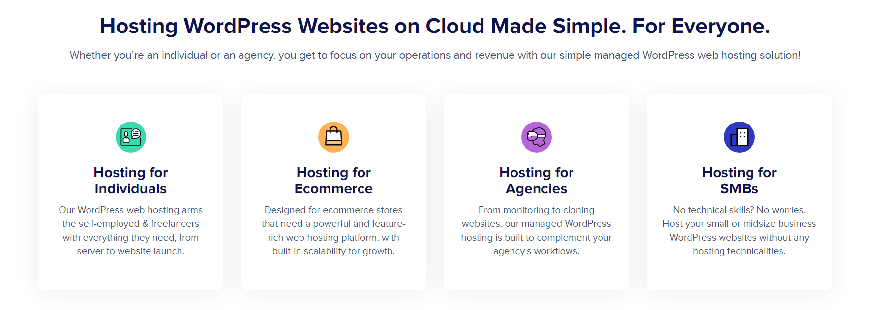 Hosting packages from Cloudways WordPress hosting