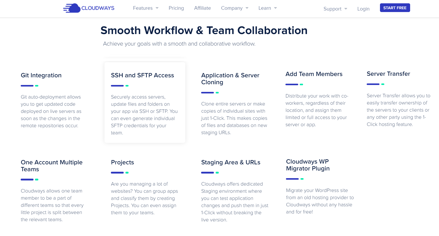 Cloudways hosting - workflow and collaboration