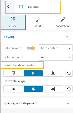 Fit to content settings