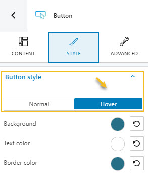 Hover state color for button