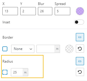 Image radius setting up