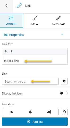 changes to the link block