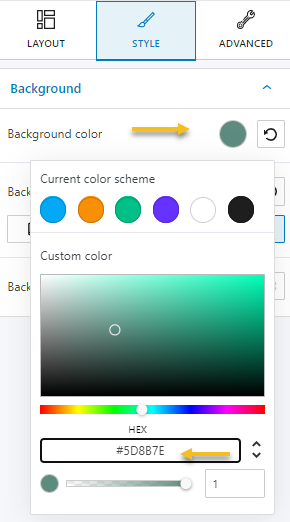 Customizing the background color