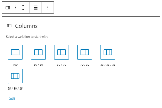 Add a section with columns