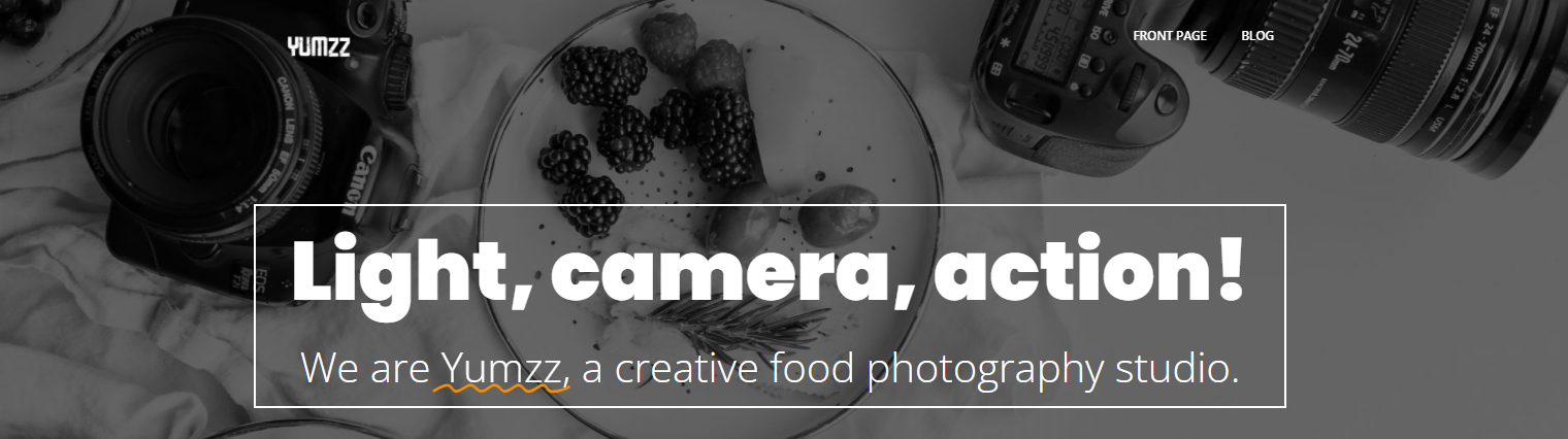 How the food photography website hero should look like