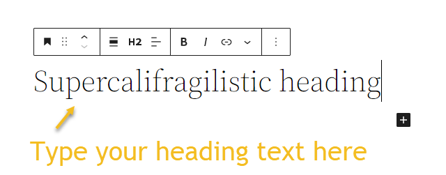 Type the heading text