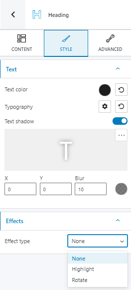 The Kubio block editor - Style