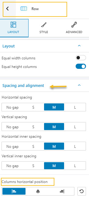 row spacing