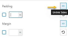 unlink sides for padding and margin
