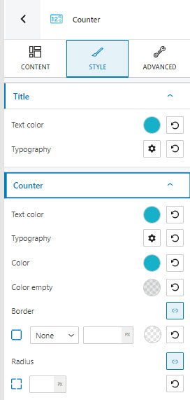 Counter styling option