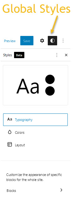 Global Styles for WordPress full site editing