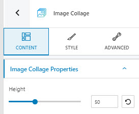 Image collage content options