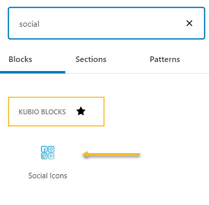 Kubio Social Icons block