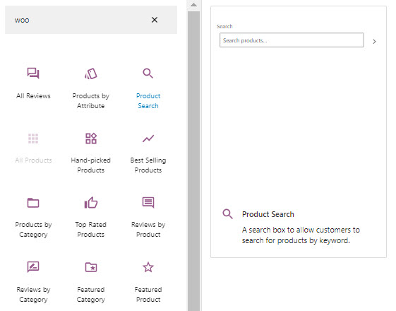 Product Search WooCommerce block